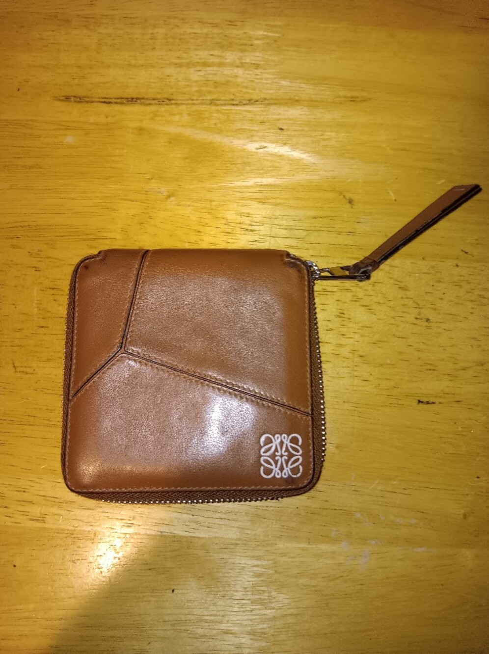 Loewe Brown Leather Zippy Puzzle Wallet